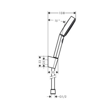 Душевая комплект Hansgrohe PulsifySelS 3j с держателем и душевым шлангом 1250 мм 24302670