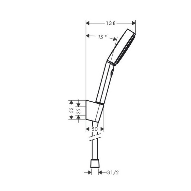 Душевая комплект Hansgrohe PulsifySelS 3j с держателем и душевым шлангом 1250 мм 24302670