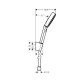 Душевая комплект Hansgrohe PulsifySelS 3j с держателем и душевым шлангом 1250 мм 24302670
