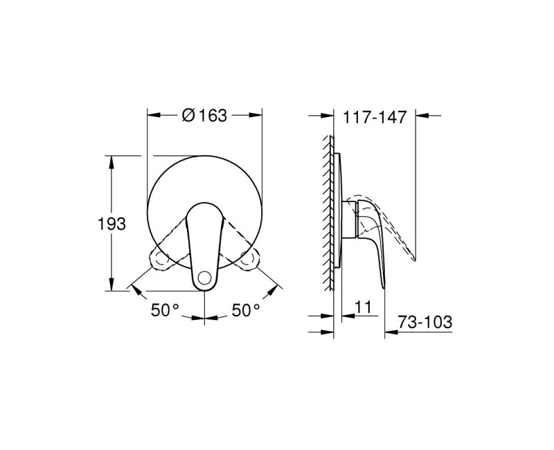 Смеситель для душа Grohe Swift, Встроенный хром 24334001