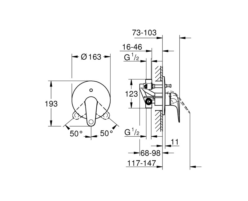 Dušas maisītājs Grohe Swift, hromēts 24336001