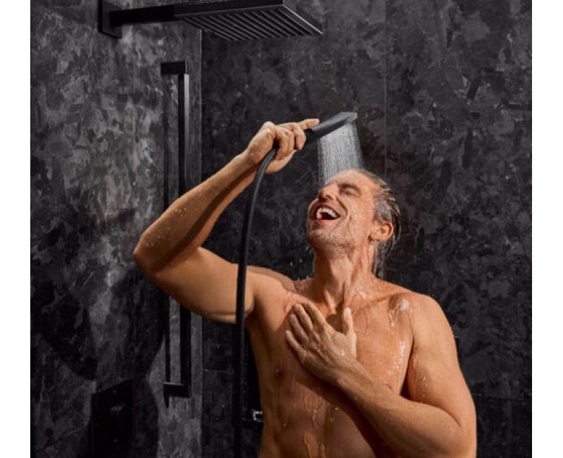 Dušas komplekts Hansgrohe  Pulsify E 1jet EcoSmart+Unica 900 24381670 Melns Matēts