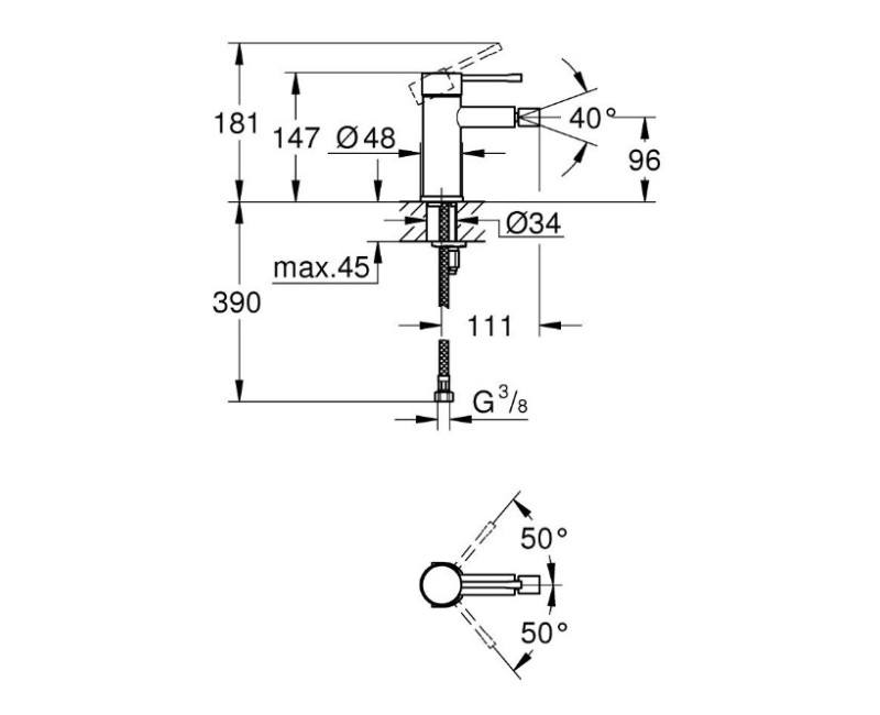 Bide maisītājs Grohe Essence, mens matēts 24395KF1