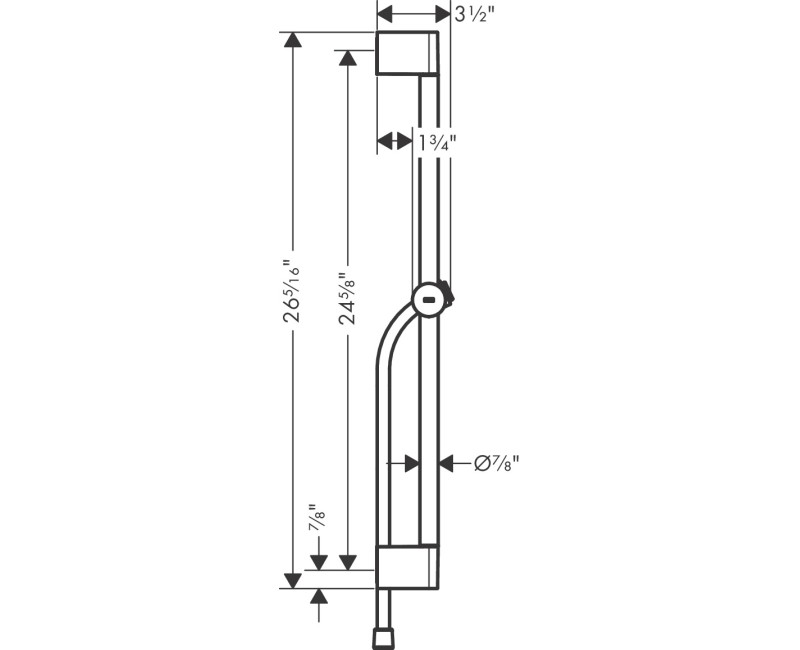 Dušas komplekts Hansgrohe  Unica Pulsify dušas stienis 650mm ar dušas vadu 160cm 24400000 hromēts