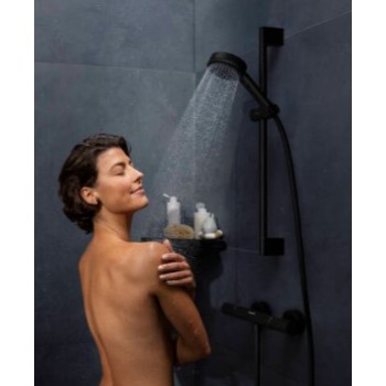 Dušas komplekts Hansgrohe Unica Pulsify dušas stienis 650mm  ar dušas vadu 160cm 24400670 Melns matēts