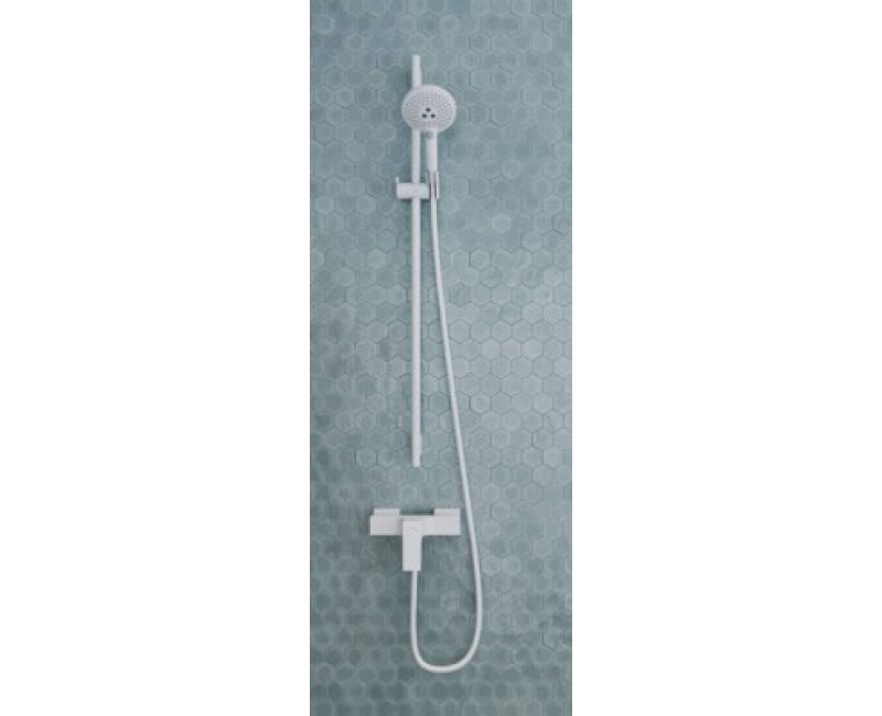 Dušas komplekts Hansgrohe  Unica Pulsify Dušas stienis 650mm ar dušas vadu 160cm 24400700 Balts matēts