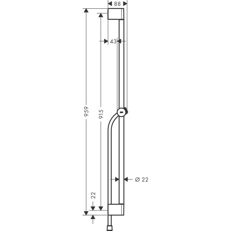 Dušas komplekts Hansgrohe Unica Pulsify Dušas stienis 900mm ar dušas vadu 1600mm 24401700 Balts matēts Dušas komplekts Hansgrohe Unica Pulsify Dušas stienis 900mm ar dušas vadu 1600mm 24401700 Balts matēts