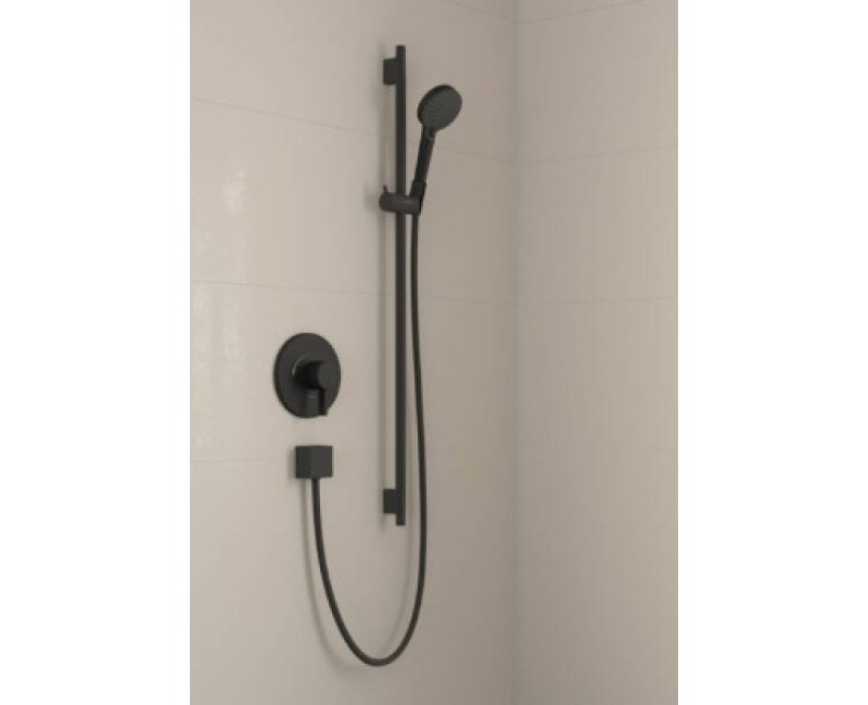 Dušas komplekts Hansgrohe  Unica S Puro Dušas stienis 650mm ar dušas vadu Isiflex 1600mm 24402670 Melns Matēts