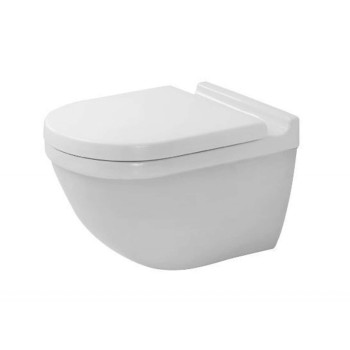 Подвесной унитаз Duravit Starck 3 HygieneGlaze, безободковый, без крышки, белый