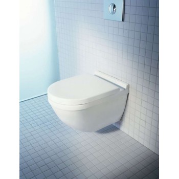 Подвесной унитаз Duravit Starck 3 HygieneGlaze, безободковый, без крышки, белый