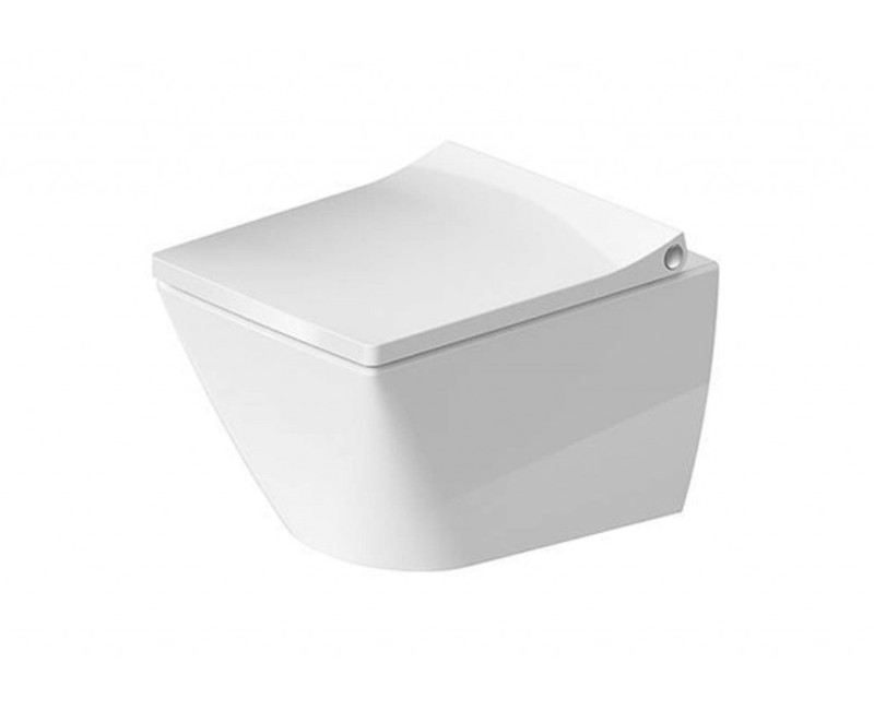 Подвесной унитаз Duravit Viu Compact с WonderGliss, DuraFix, без крышки, Белый