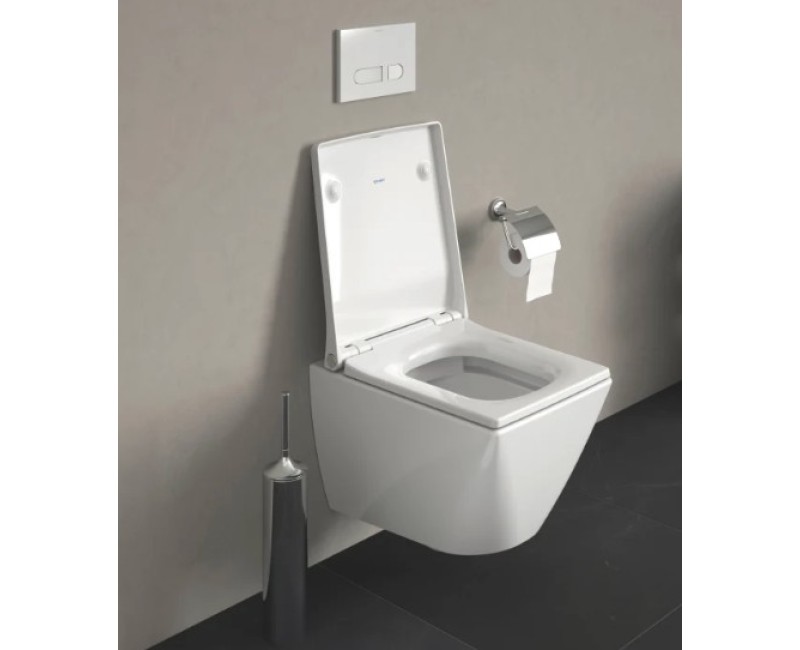 Подвесной унитаз Duravit Viu Compact с WonderGliss, DuraFix, без крышки, Белый