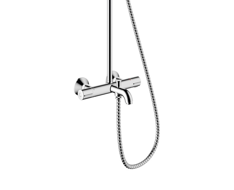 Dušas sistēma Hansgrohe Vernis Blend Showerpipe 200 1jet EcoSmart ar termostatu 26079000 Hromēts