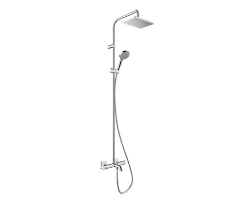 Душевая система Hansgrohe Vernis Shape Showerpipe 230 1jet EcoSmart с термостатом 26098000 хром