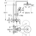 Dušas sistēma Grohe Tempesta Cosmopolitan System 210 Hromēts 26224001