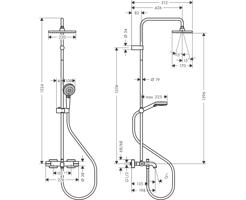 Душевой шланг Hansgrohe Axor Starck, 1250 мм, матовый черный хром