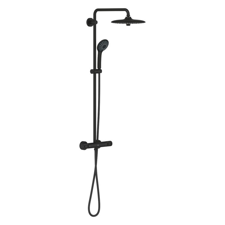 Dušas sistēma Grohe Vitalio Joy System 260 ar Termostatu Phantom black 26403KF2 Dušas sistēma Grohe Vitalio Joy System 260 ar Termostatu Phantom black 26403KF2