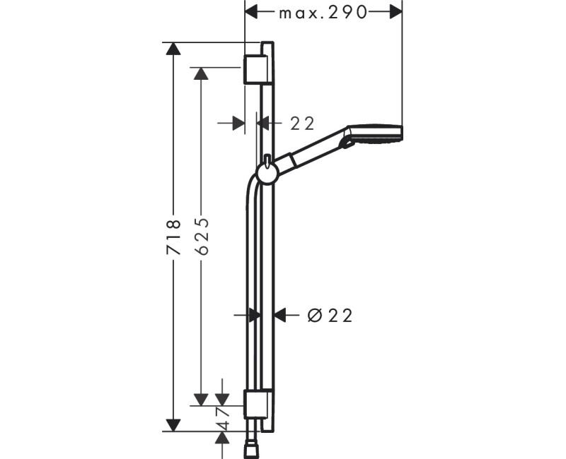 Dušas komplekts Hansgrohe  Vernis Blend Vario EcoSm 650mm 26423670 Melns Matēts