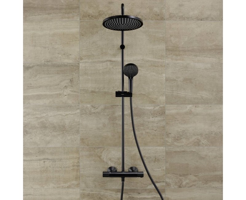 Dušas sistēma Hansgrohe Vernis Blend Showerpipe 240 1jet ar termostatu 240 26426670 Melns Matēts