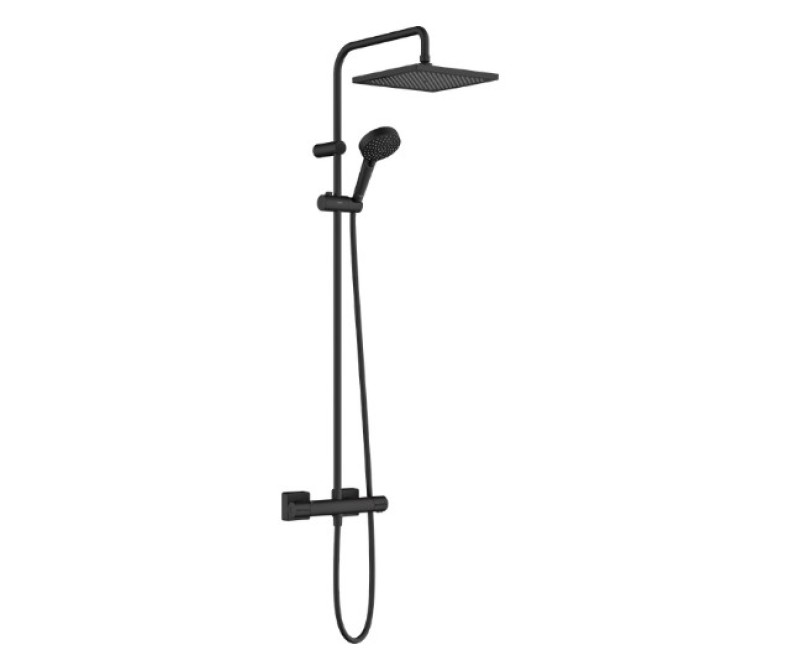 Dušas sistēma Hansgrohe Vernis Shape Showerpipe 240 1jet Ar Termostatu 26427670 Melns Matēts