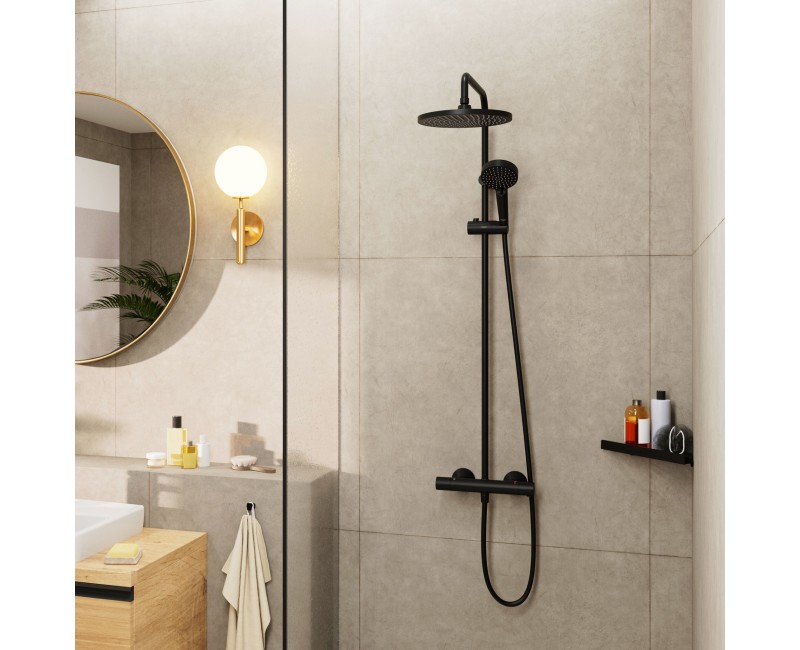 Dušas sistēma Hansgrohe hansgrohe Vernis Blend 240 1jet ar termostatu 26428670 Melns matēts