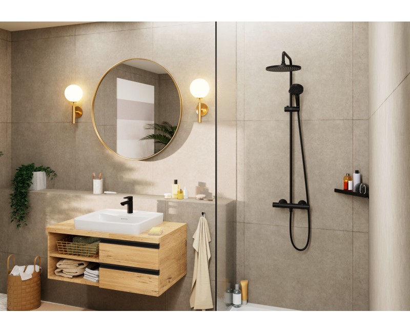 Dušas sistēma Hansgrohe hansgrohe Vernis Blend 240 1jet ar termostatu 26428670 Melns matēts