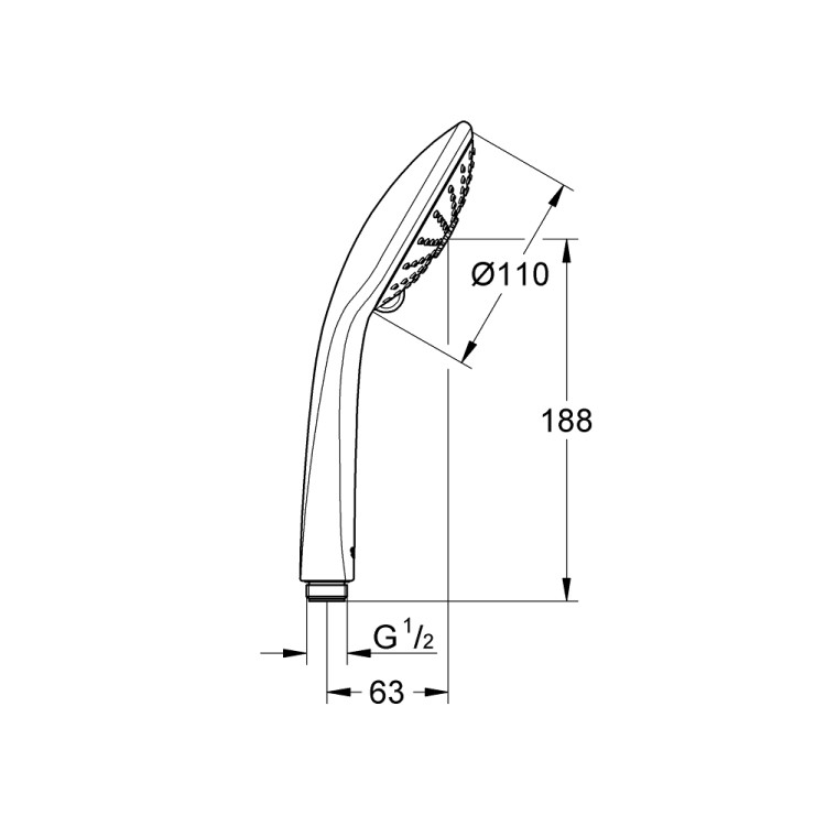Душевая головка GROHE Euphoria Massage 110, 3 режима, отделка StarLight®, хром 27221001