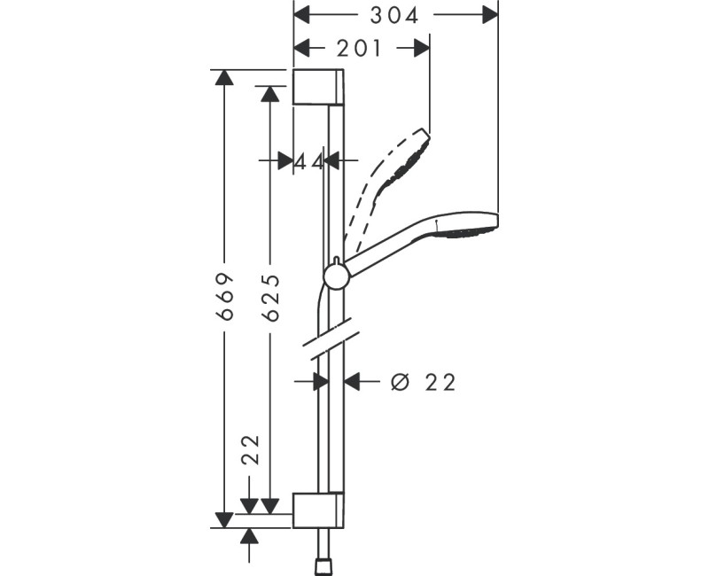 Dušas komplekts Hansgrohe  Croma Select S Multi Unica Set 65cm 26560400 Balts / Hroms