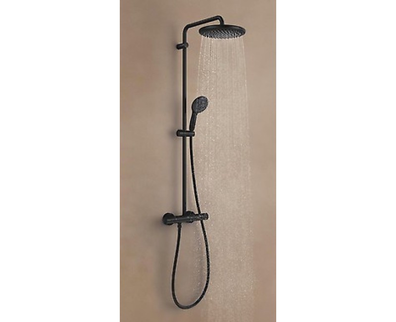 Dušas sistēma Grohe Vitalio Start System 250 ar termostatu 266772431 Melns matēts