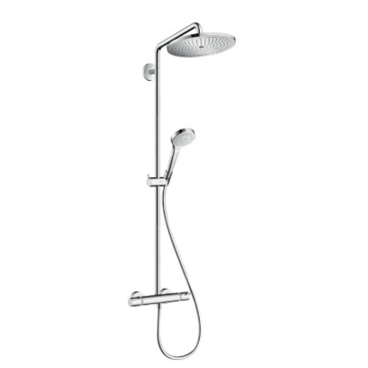 Dušas sistēma Hansgrohe Croma Select S Showerpipe 280 1jet EcoSmart ar termostatu 26794000 hromēta Dušas sistēma Hansgrohe Croma Select S Showerpipe 280 1jet EcoSmart ar termostatu 26794000 hromēta