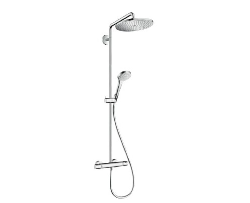 Dušas sistēma Hansgrohe Croma Select S Showerpipe 280 1jet EcoSmart ar termostatu 26794000 hromēta