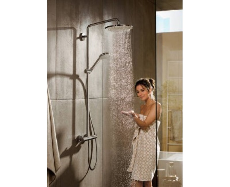 Dušas sistēma Hansgrohe Croma Select S Showerpipe 280 1jet EcoSmart ar termostatu 26794000 hromēta