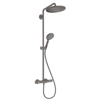 Dušas sistēma Hansgrohe Croma Select S ar Termostatu, EcoSmart Raindance Select S 120 3jet Brushed Black Chrome 26891340