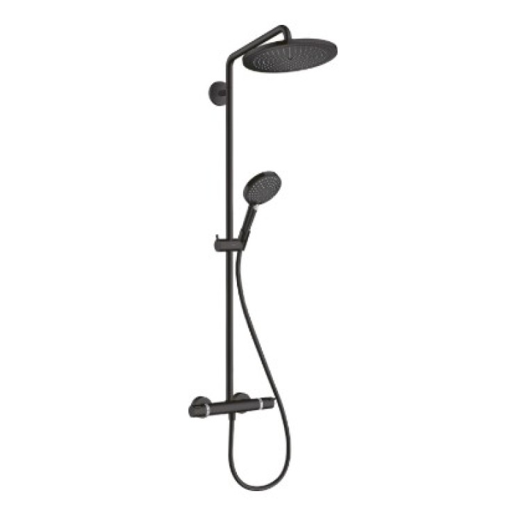 Dušas sistēma Hansgrohe Croma Select S Showerpipe 280 1jet EcoSmart 26891670 Melna matēta Dušas sistēma Hansgrohe Croma Select S Showerpipe 280 1jet EcoSmart 26891670 Melna matēta