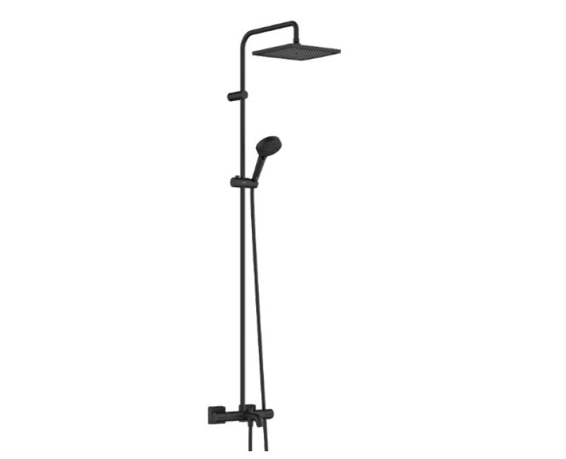 Dušas sistēma Hansgrohe Vernis Shape Showerpipe 240 1jet ar termostatu 26900670 Melns matēts