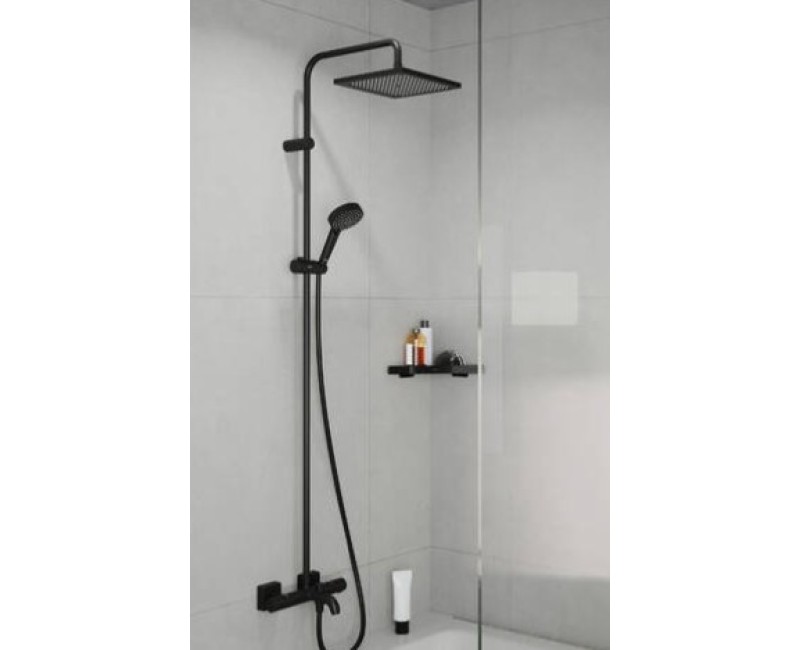 Dušas sistēma Hansgrohe Vernis Shape Showerpipe 240 1jet ar termostatu 26900670 Melns matēts