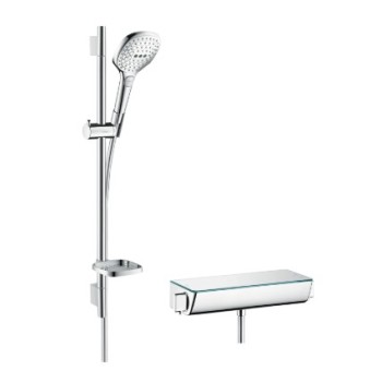 Dušas sistēma Hansgrohe Raindance Select E 120 3jet ar termostatu Ecostat Select 27038000 hromēts