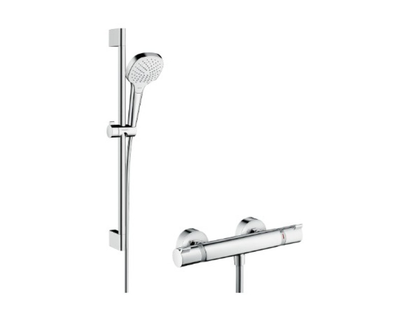 Dušas sistēma Hansgrohe Croma Select E Varioar Ecostat Comfort termostatu Balts Matēts 27081400