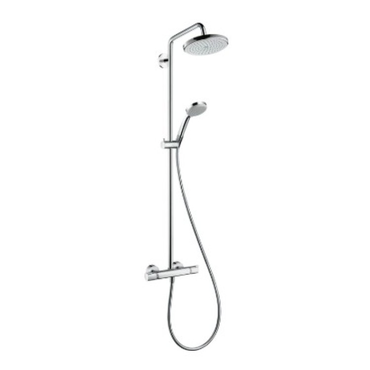 Dušas sistēma Hansgrohe Croma Showerpipe 220 1jet ar termostatu, 27185000 hromēta Dušas sistēma Hansgrohe Croma Showerpipe 220 1jet ar termostatu, 27185000 hromēta
