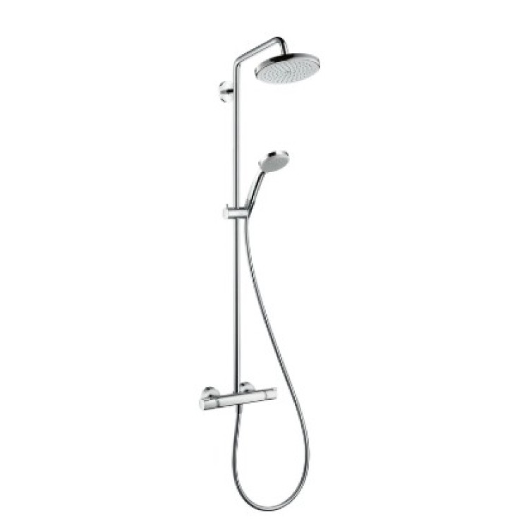 Dušas sistēma Hansgrohe Croma Showerpipe 220 1jet EcoSmart ar termostatu 27188000 Hromēts Dušas sistēma Hansgrohe Croma Showerpipe 220 1jet EcoSmart ar termostatu 27188000 Hromēts