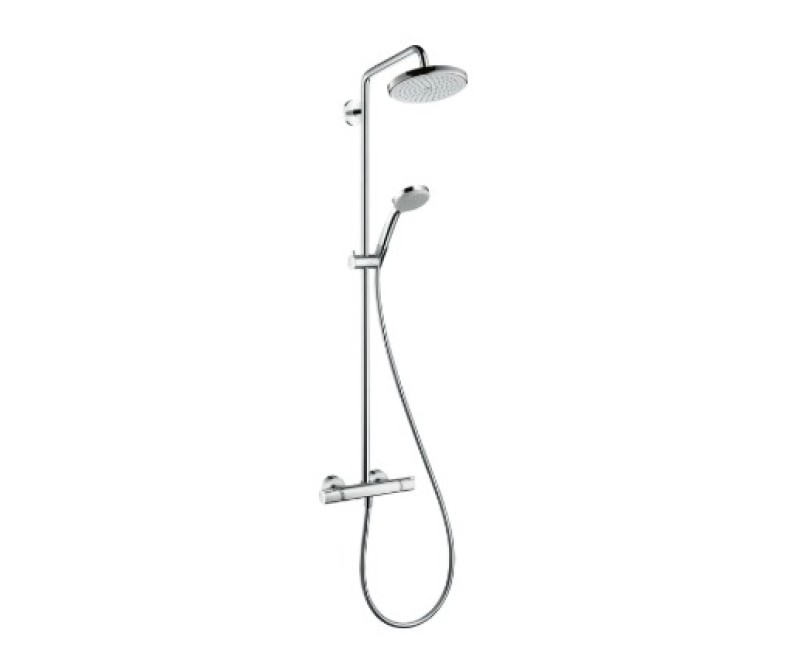 Dušas sistēma Hansgrohe Croma Showerpipe 220 1jet EcoSmart ar termostatu 27188000 Hromēts