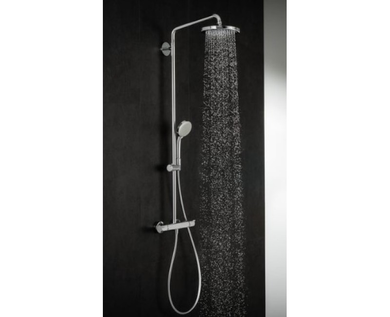 Dušas sistēma Hansgrohe Croma Showerpipe 220 1jet EcoSmart ar termostatu 27188000 Hromēts