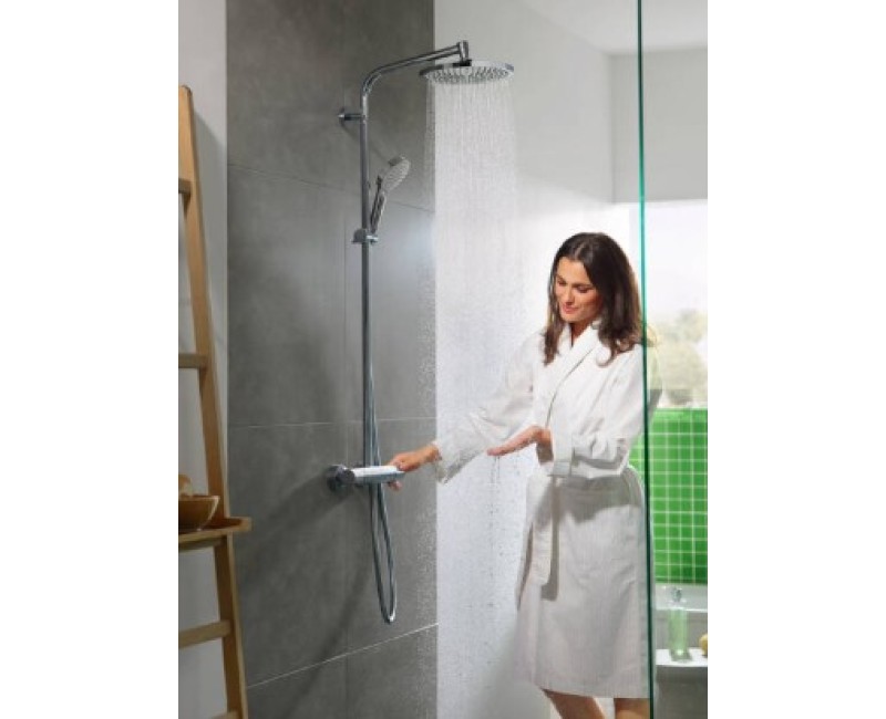 Dušas sistēma Hansgrohe Crometta S Showerpipe 240 1jet EcoSmart Reno 27270000 hromēts
