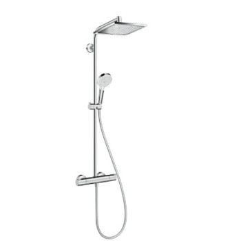 Dušas sistēma Hansgrohe Crometta E Showerpipe 240 1jet EcoSmart ar termostatu hromēts 27281000