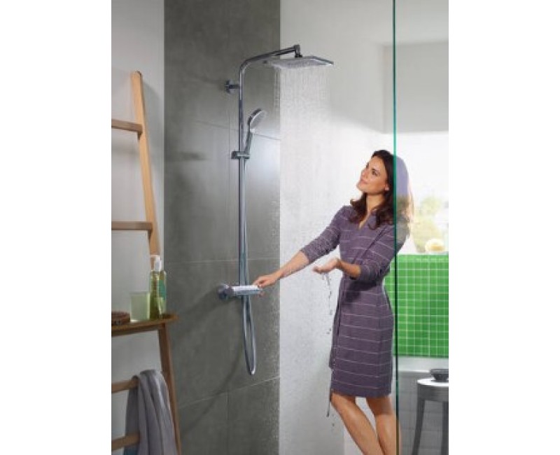 Душевая система Hansgrohe Crometta E Showerpipe 240 1jet EcoSmart с термостатом хром 27281000