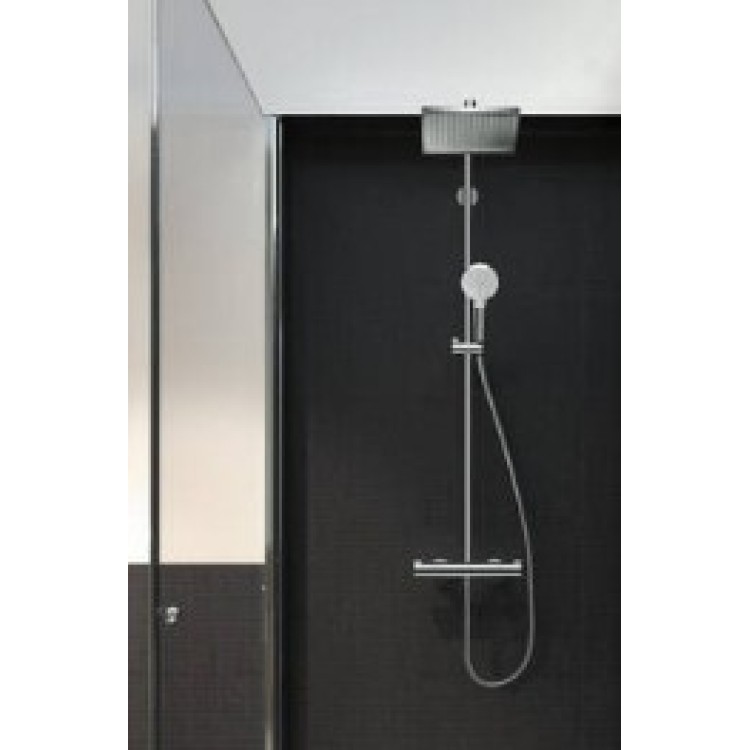 Dušas sistēma Hansgrohe Crometta E Showerpipe 240 1jet EcoSmart ar termostatu hromēts 27281000 Dušas sistēma Hansgrohe Crometta E Showerpipe 240 1jet EcoSmart ar termostatu hromēts 27281000