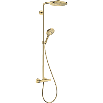 Dušas sistēma Hansgrohe Raindance Select S 240 2000 PowderRain ar termostatu 27633990 Polished Gold Optic