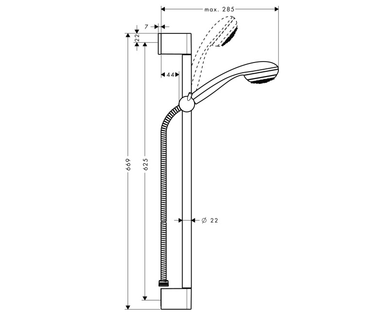 Dušas komplekts Hansgrohe  Crometta 85 Green/Unica'Crometta 650 27652000 Hromēts