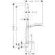 Dušas komplekts Hansgrohe  RD Sel.S120 3j PowderRain/U'S Puro 90 27667000 Hromēta