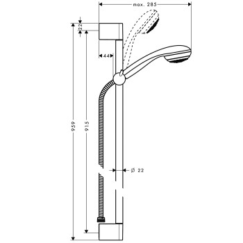 Душевой комплект Hansgrohe Crometta 85 1jet Unica'Crometta 900 мм 27729000 Хром